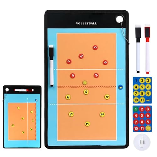 Magnetische Coaches-Tafel, trocken abwischbare Coaches-Klemmbrett,Magnetisches Volleyball-Marker-Klemmbrett | Tragbare, trocken abwischbare Volleyball-Markierungstafel mit vollem und halbem Spielfeld von Generic