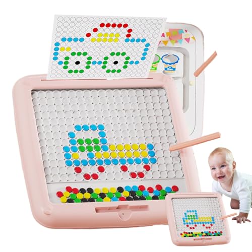 Magnetische Punkte Zeichentisch, Kinderspielzeug Magnetische Zeichentisch - 2 in 1 Leder Doodleboard - Magnetisches Dot Art Kinderspielzeug Großes Feinmotorikspielzeug für Kinder ab 3 Jahren, j von Generic