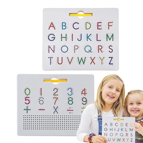 Magnetisches Alphabet-Zeichenbrett – 2-in-1-Schreibspielbrett, Kleinkind-Lernen | Doppelseitige Magnetische Buchstaben-Zeichentafel, Pädagogisches Stielspielzeug Für Frühe Schreibübungen Und Buchstabe von Generic