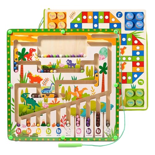 Magnetisches Farblabyrinth, Magnetfarb- und Zähllabyrinth | Lernspielzeug für Kleinkinder im Dinosaurier-Design für Jungen und Mädchen,Zählen Matching Learning Puzzle Board für Kinder Kindergarten kla von Generic