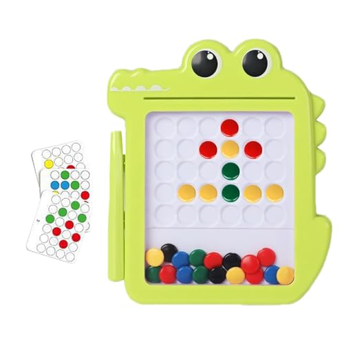 Magnetisches Zeichenbrett für Kinder, magnetisches Doodle-Board,Magnetische Zeichenbrettperle mit Cartoon-Krokodil - Magnetisches Stift-Zeichenbrett-Puzzle für Kinder, Reisespielzeug für und Mädchen i von Generic