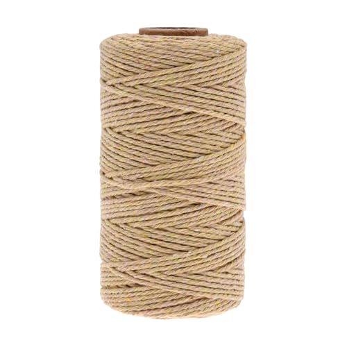 Makramee-Garn aus 100% Baumwolle, 3-4 mm Stärke, in tollen Farben, 100 Meter pro Rolle (Beige) von Generic