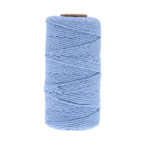 Makramee-Garn aus 100% Baumwolle, 3-4 mm Stärke, in tollen Farben, 100 Meter pro Rolle (Blue) von Generic