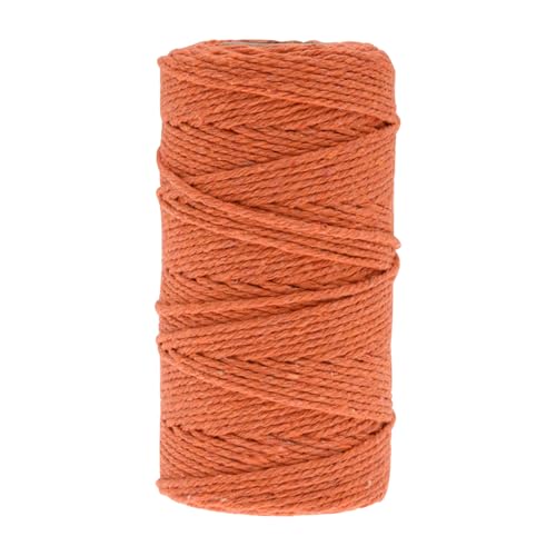 Makramee-Garn aus 100% Baumwolle, 3-4 mm Stärke, in tollen Farben, 100 Meter pro Rolle (Orange) von Generic