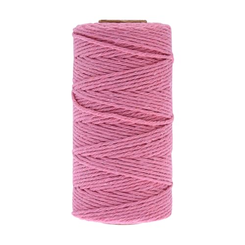 Makramee-Garn aus 100% Baumwolle, 3-4 mm Stärke, in tollen Farben, 100 Meter pro Rolle (Pink) von Generic