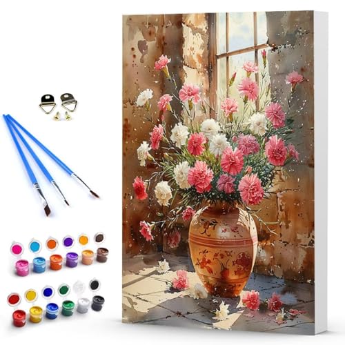 Malen Nach Zahlen Blume Vase Malen Nach Zahlen Kinde, Anfänger, Kreatives für Erwachsene Leinwand öLgemäld Kit, Mit 3 - Pinseln und Acrylfarbe, Frauen Home Deko Geburtstag Geschenk 30x40 cm -TL25032L Malen Nach Zahlen Blume Vase Malen Nach Zahlen Kinde, Anfänger, Kreatives für Erwachsene Leinwand öLgemäld Kit, Mit 3 - Pinseln und Acrylfarbe, Frauen Home Deko Geburtstag Geschenk 30x40 cm -TL25032L von Generic