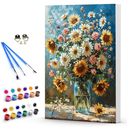 Malen Nach Zahlen Blume Vase Malen Nach Zahlen Kinde, Anfänger, Kreatives für Erwachsene Leinwand öLgemäld Kit, Mit 3 - Pinseln und Acrylfarbe, Frauen Home Deko Geburtstag Geschenk 40x60 cm -TL25032Q Malen Nach Zahlen Blume Vase Malen Nach Zahlen Kinde, Anfänger, Kreatives für Erwachsene Leinwand öLgemäld Kit, Mit 3 - Pinseln und Acrylfarbe, Frauen Home Deko Geburtstag Geschenk 40x60 cm -TL25032Q von Generic