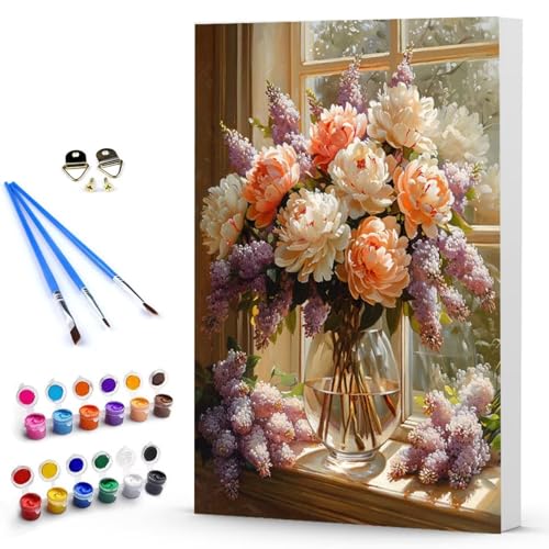Malen Nach Zahlen Blume Vase Malen Nach Zahlen Kinde, Anfänger, Kreatives für Erwachsene Leinwand öLgemäld Kit, Mit 3 - Pinseln und Acrylfarbe, Frauen Home Deko Geschenk 100 x 135 cm -TL2503T3 Malen Nach Zahlen Blume Vase Malen Nach Zahlen Kinde, Anfänger, Kreatives für Erwachsene Leinwand öLgemäld Kit, Mit 3 - Pinseln und Acrylfarbe, Frauen Home Deko Geschenk 100 x 135 cm -TL2503T3 von Generic