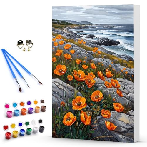 Malen Nach Zahlen Erwachsene Blume Malen Nach Zahlen Bastelset Erwachsene, DIY Meer Mit Pinseln und Acrylfarben Handgemalt Ölgemälde Leinwand Set, Home Deko Geschenk 30 x 40 CM Ohne Rahmen -TL2503X0 Malen Nach Zahlen Erwachsene Blume Malen Nach Zahlen Bastelset Erwachsene, DIY Meer Mit Pinseln und Acrylfarben Handgemalt Ölgemälde Leinwand Set, Home Deko Geschenk 30 x 40 CM Ohne Rahmen -TL2503X0 von Generic