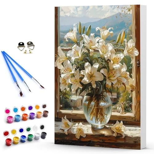 Malen Nach Zahlen Erwachsene Blume Malen Nach Zahlen Bastelset Erwachsene, DIY Vase Mit Pinseln und Acrylfarben Handgemalt Ölgemälde Leinwand Set, Home Deko Geschenk 70 x 95 cm Ohne Rahmen -TL2503YC Malen Nach Zahlen Erwachsene Blume Malen Nach Zahlen Bastelset Erwachsene, DIY Vase Mit Pinseln und Acrylfarben Handgemalt Ölgemälde Leinwand Set, Home Deko Geschenk 70 x 95 cm Ohne Rahmen -TL2503YC von Generic