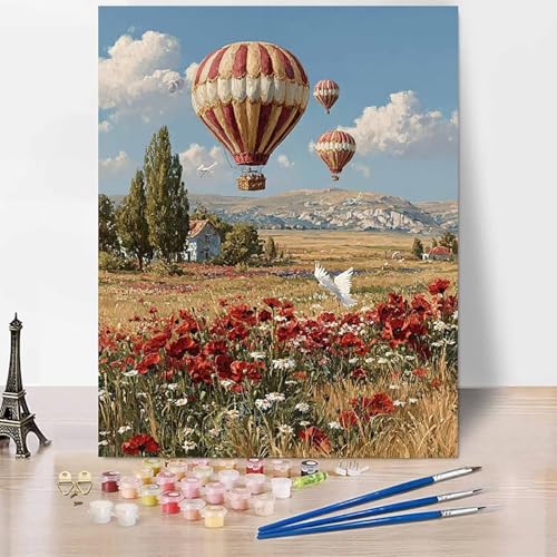 Malen Nach Zahlen Erwachsene Blumen Malen Nach Zahlen HeißLuftballon, DIY Set Erwachsene Mit 3 - Pinseln und Acrylfarbe, Handgemalt Ölgemälde für Frauen, Deko Wohnzimmer 40x60cm Ohne Rahmen -XY239 Malen Nach Zahlen Erwachsene Blumen Malen Nach Zahlen HeißLuftballon, DIY Set Erwachsene Mit 3 - Pinseln und Acrylfarbe, Handgemalt Ölgemälde für Frauen, Deko Wohnzimmer 40x60cm Ohne Rahmen -XY239 von Generic
