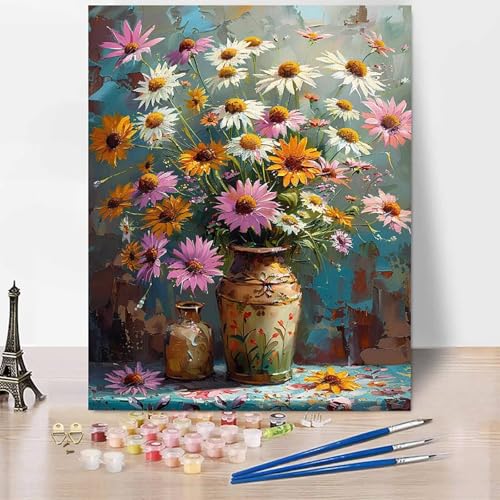 Malen Nach Zahlen Erwachsene Blumen Malen Nach Zahlen Strauß, DIY Set Erwachsene Anfänger Mit 3 - Pinseln und Acrylfarbe, Handgemalt Ölgemälde für Frauen, Deko Wohnzimmer 30x40cm Ohne Rahmen -XY66I Malen Nach Zahlen Erwachsene Blumen Malen Nach Zahlen Strauß, DIY Set Erwachsene Anfänger Mit 3 - Pinseln und Acrylfarbe, Handgemalt Ölgemälde für Frauen, Deko Wohnzimmer 30x40cm Ohne Rahmen -XY66I von Generic