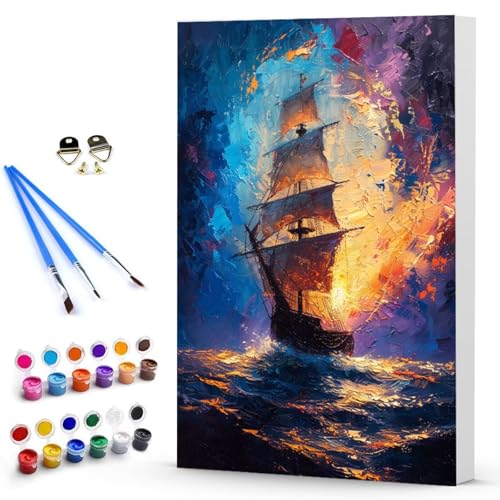Malen Nach Zahlen Erwachsene Boot Malen Nach Zahlen Bastelset Erwachsene, DIY Meer Mit Pinseln und Acrylfarben Handgemalt Ölgemälde Leinwand Set, Home Deko Geschenk 40 x 60 CM Ohne Rahmen -TL25036H Malen Nach Zahlen Erwachsene Boot Malen Nach Zahlen Bastelset Erwachsene, DIY Meer Mit Pinseln und Acrylfarben Handgemalt Ölgemälde Leinwand Set, Home Deko Geschenk 40 x 60 CM Ohne Rahmen -TL25036H von Generic