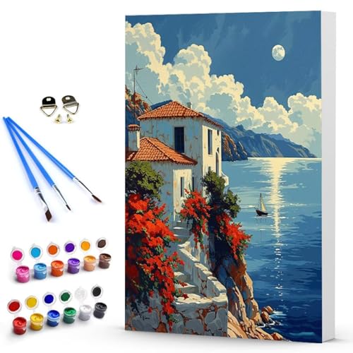 Malen Nach Zahlen Erwachsene HäUser Malen Nach Zahlen Bastelset Erwachsene, DIY Meer Mit Pinseln und Acrylfarben Handgemalt Ölgemälde Leinwand Set, Home Deko Geschenk 70x95 cm Ohne Rahmen -TL2503XX Malen Nach Zahlen Erwachsene HäUser Malen Nach Zahlen Bastelset Erwachsene, DIY Meer Mit Pinseln und Acrylfarben Handgemalt Ölgemälde Leinwand Set, Home Deko Geschenk 70x95 cm Ohne Rahmen -TL2503XX von Generic