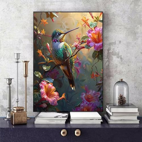 Malen Nach Zahlen Erwachsene Kolibri Malen Nach Zahlen Tier, DIY Set Erwachsene Paint by Numbers mit 3 Pinsel und Acrylfarben für Zimmer Deko Wohnzimmer, Geschenke für Frauen 60 X 80 CM -bby2506XR Malen Nach Zahlen Erwachsene Kolibri Malen Nach Zahlen Tier, DIY Set Erwachsene Paint by Numbers mit 3 Pinsel und Acrylfarben für Zimmer Deko Wohnzimmer, Geschenke für Frauen 60 X 80 CM -bby2506XR von Generic
