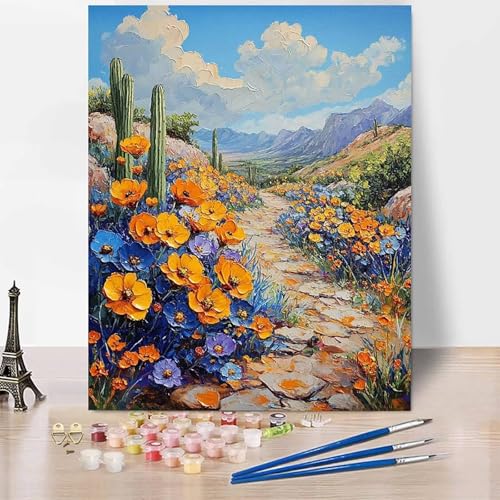 Malen Nach Zahlen Erwachsene Landschaft Malen Nach Zahlen Kaktus, DIY Set Erwachsene Mit 3 - Pinseln und Acrylfarbe, Handgemalt Ölgemälde für Frauen, Deko Wohnzimmer 60 x 80 cm Ohne Rahmen -XY16O Malen Nach Zahlen Erwachsene Landschaft Malen Nach Zahlen Kaktus, DIY Set Erwachsene Mit 3 - Pinseln und Acrylfarbe, Handgemalt Ölgemälde für Frauen, Deko Wohnzimmer 60 x 80 cm Ohne Rahmen -XY16O von Generic