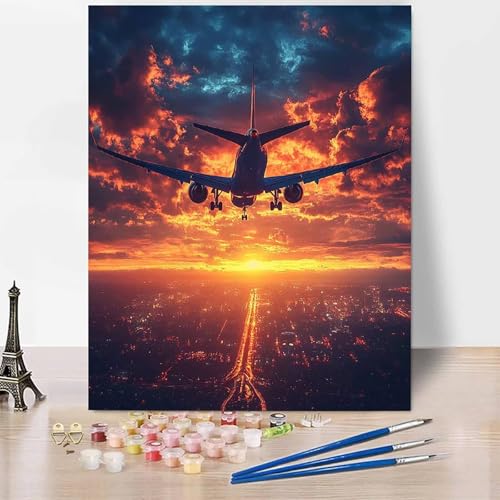 Malen Nach Zahlen Erwachsene Stadt Malen Nach Zahlen Flugzeug, DIY Set Erwachsene Mit 3 - Pinseln und Acrylfarbe, Handgemalt Ölgemälde für Frauen, Deko Wohnzimmer 70 x 95 cm Ohne Rahmen -XY899L2 Malen Nach Zahlen Erwachsene Stadt Malen Nach Zahlen Flugzeug, DIY Set Erwachsene Mit 3 - Pinseln und Acrylfarbe, Handgemalt Ölgemälde für Frauen, Deko Wohnzimmer 70 x 95 cm Ohne Rahmen -XY899L2 von Generic