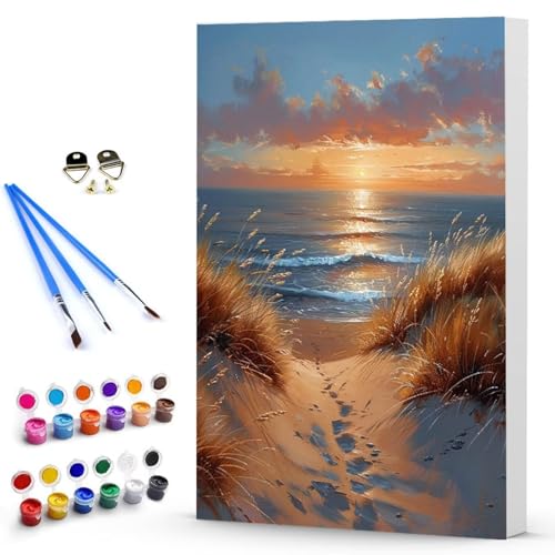 Malen Nach Zahlen Erwachsene Strand Malen Nach Zahlen Bastelset Erwachsene, DIY Landschaft Mit Pinseln und Acrylfarben Handgemalt Ölgemälde Leinwand Set, Home Deko 40 x 50 cm Ohne Rahmen -TL250314 Malen Nach Zahlen Erwachsene Strand Malen Nach Zahlen Bastelset Erwachsene, DIY Landschaft Mit Pinseln und Acrylfarben Handgemalt Ölgemälde Leinwand Set, Home Deko 40 x 50 cm Ohne Rahmen -TL250314 von Generic