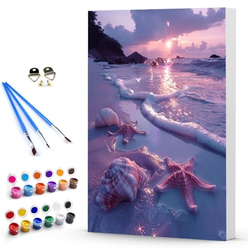 Malen Nach Zahlen Erwachsene Strand Malen Nach Zahlen Bastelset Erwachsene, DIY Muschel Mit Pinseln und Acrylfarben Handgemalt Ölgemälde Leinwand Set, Home Deko 100 x 135 CM Ohne Rahmen -TL2503X0 Malen Nach Zahlen Erwachsene Strand Malen Nach Zahlen Bastelset Erwachsene, DIY Muschel Mit Pinseln und Acrylfarben Handgemalt Ölgemälde Leinwand Set, Home Deko 100 x 135 CM Ohne Rahmen -TL2503X0 von Generic