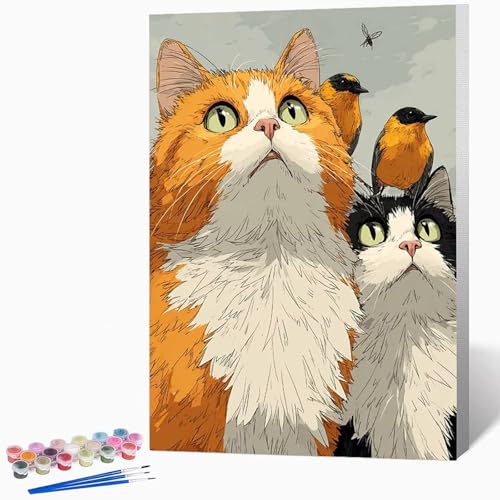 Malen Nach Zahlen Erwachsene Tier Malen Nach Zahlen Katze, Bastelset Erwachsene Mit 3-Pinseln Und Acrylfarbe, DIY Handgemalt öLgemäLde Kit FüR Geschenke, Zimmer Deko 60×80cm Ohne Rahmen -LKF077011 Malen Nach Zahlen Erwachsene Tier Malen Nach Zahlen Katze, Bastelset Erwachsene Mit 3-Pinseln Und Acrylfarbe, DIY Handgemalt öLgemäLde Kit FüR Geschenke, Zimmer Deko 60×80cm Ohne Rahmen -LKF077011 von Generic