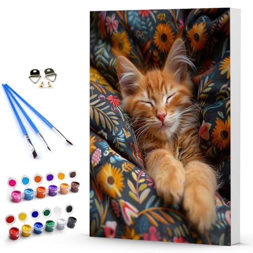 Malen Nach Zahlen Katze Blume Malen Nach Zahlen Kinde, Anfänger, Kreatives für Erwachsene Leinwand öLgemäld Kit, Mit 3 - Pinseln und Acrylfarbe, Frauen Home Deko Geschenk 100x135 cm -TL25034AZ Malen Nach Zahlen Katze Blume Malen Nach Zahlen Kinde, Anfänger, Kreatives für Erwachsene Leinwand öLgemäld Kit, Mit 3 - Pinseln und Acrylfarbe, Frauen Home Deko Geschenk 100x135 cm -TL25034AZ von Generic