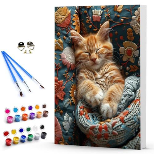 Malen Nach Zahlen Katze Blume Malen Nach Zahlen Kinde, Anfänger, Kreatives für Erwachsene Leinwand öLgemäld Kit, Mit 3 - Pinseln und Acrylfarbe, Frauen Home Deko Geschenk 100x135 cm -TL2503E64 Malen Nach Zahlen Katze Blume Malen Nach Zahlen Kinde, Anfänger, Kreatives für Erwachsene Leinwand öLgemäld Kit, Mit 3 - Pinseln und Acrylfarbe, Frauen Home Deko Geschenk 100x135 cm -TL2503E64 von Generic