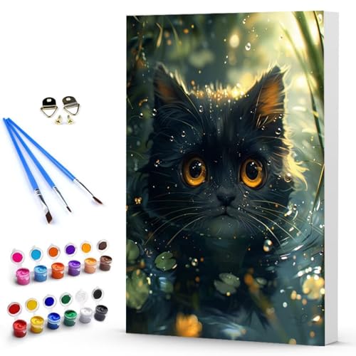 Malen Nach Zahlen Katze Tier Malen Nach Zahlen Kinde, Anfänger, Kreatives für Erwachsene Leinwand öLgemäld Kit, Mit 3 - Pinseln und Acrylfarbe, Frauen Home Deko Geschenk 20 x 30 CM -TL25033J3W Malen Nach Zahlen Katze Tier Malen Nach Zahlen Kinde, Anfänger, Kreatives für Erwachsene Leinwand öLgemäld Kit, Mit 3 - Pinseln und Acrylfarbe, Frauen Home Deko Geschenk 20 x 30 CM -TL25033J3W von Generic