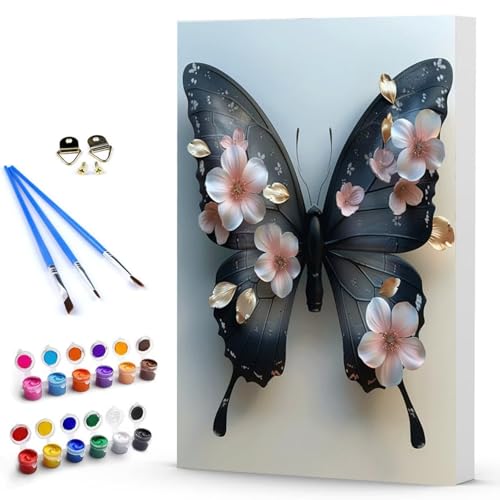 Malen Nach Zahlen Schmetterling Blume Malen Nach Zahlen Kinde, Anfänger, Kreatives für Erwachsene Leinwand öLgemäld Kit, Mit 3 - Pinseln und Acrylfarbe, Frauen Home Deko Geschenk 30 x 40 cm -TL2503R6 Malen Nach Zahlen Schmetterling Blume Malen Nach Zahlen Kinde, Anfänger, Kreatives für Erwachsene Leinwand öLgemäld Kit, Mit 3 - Pinseln und Acrylfarbe, Frauen Home Deko Geschenk 30 x 40 cm -TL2503R6 von Generic