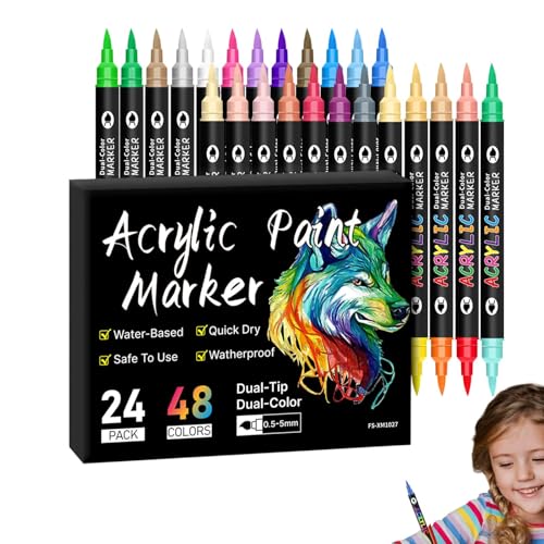 Malstifte, Doppelspitze, Kunstmalstifte, baubare bunte Marker, schnell trocknende Farben, Marker-Set zum Malen, Kritzeln, Zeichnen von Generic