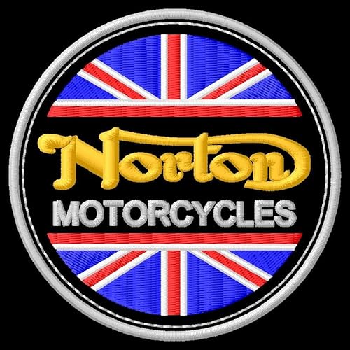 Masterpatch Aufnäher für Fans Norton Motorcycles UK Flagge Patch Intended for Norton Bikers Commando Combat Classic Commander Motorrad Parche Bordado Brodé Patche écusson Toppa ricamata von Generic