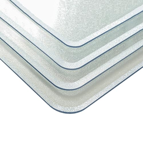 Mattierte Tischdecke 1.50 mm Transparente Mattierte Tischfolie Bodenschutzmatte Bürostuhl Abwaschbar PVC Plastik-Tischdecken für Büro & Zuhause(28x28inch=70x70cm) von Generic