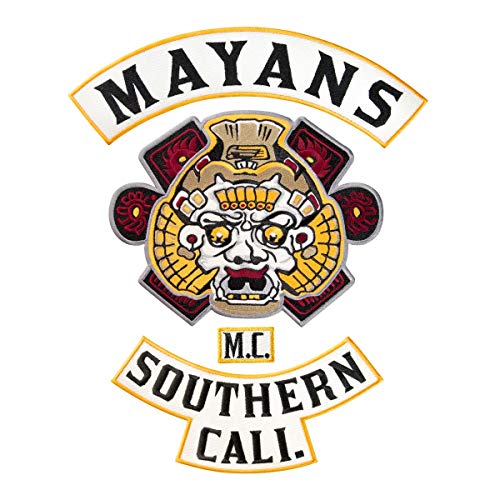 Mayans Large Back Patch Southern Cali M.C Embroidered California Biker 's Gang Motorcycle Club Emblem Iron on 34.8 cm x 41.9 cm von Generic