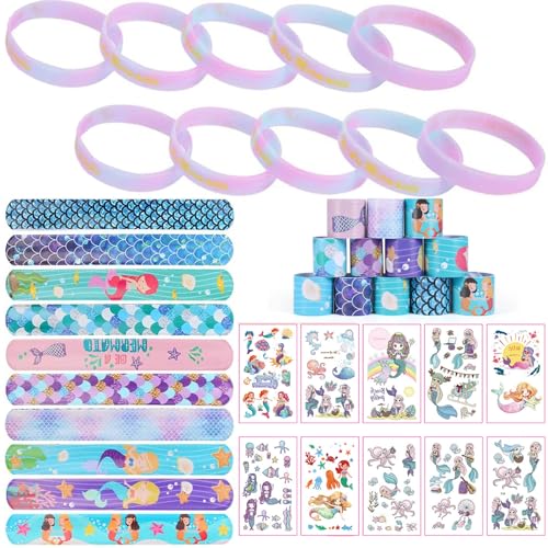 Meerjungfrau Geburtstag Deko, Meerjungfrau Geburtstag Mitgebsel, Kindergeburtstag Gastgeschenke, Kindergeburtstag Deko, Enthält 10 Mermaid Tattoos, 10 Mermaid Schnapparmband, 10 Armband Meerjungfrau Geburtstag Deko, Meerjungfrau Geburtstag Mitgebsel, Kindergeburtstag Gastgeschenke, Kindergeburtstag Deko, Enthält 10 Mermaid Tattoos, 10 Mermaid Schnapparmband, 10 Armband von Generic