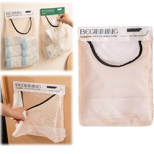 Mesh Garbage Bag, Self-Adhesive Kitchen Garbage Bag Storage, Large Grocery Carrier Bag Storage, Hanging Garbage Bag Mesh Storage Bag,Mesh Hanging Storage for Home and Kitchen von Generic