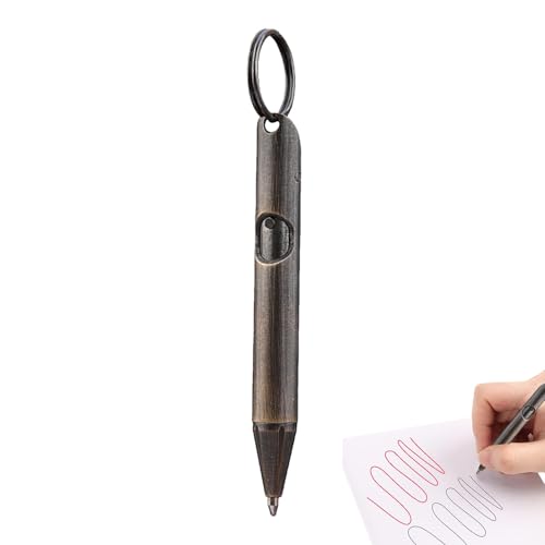 Messing-Klickstift, einziehbare Stifte | Business Click Pen | Schlüsselanhänger mit Business-Signatur-Stift, tragbarer Messing-Kugelschreiber im Taschenformat für Studenten und Berufstätige von Generic