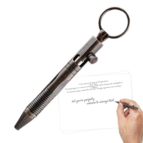 Messing-Kugelschreiber – Schlüsselanhänger-Anhänger, tragbares Mini-Schreibgerät | Eleganter Signaturstift für Partner, Freunde, Verwandte und Kunden, langlebiges, kompaktes Zubehör von Generic