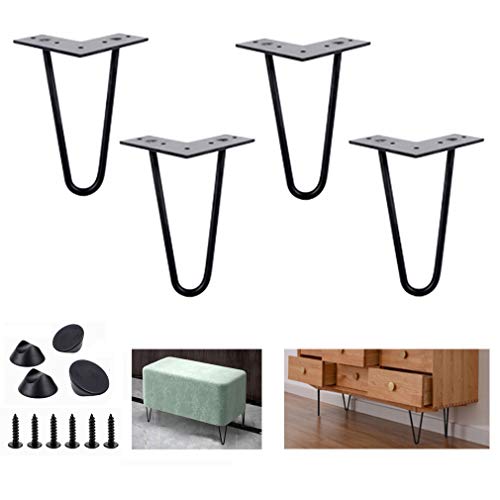 Metall Haarnadel Bein Set für Couchtisch TV-Schrank Computer-Tisch und Esstisch Möbelbeine für industriellen Stil Couchtisch 4er-Pack von Generic