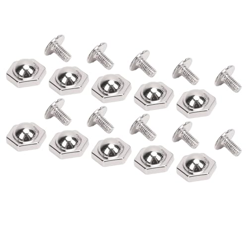 Metall-Sechskantnieten, 50 Sätze, 10 Mm, Vielseitig Einsetzbares Nieten-Schlitzschrauben-Set für die Reparatur von Lederhandwerk (SILVER) von Generic