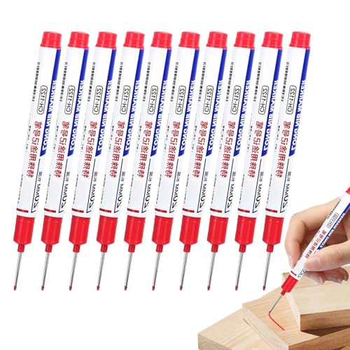 Metallmarkierstift-Set - 10 Stück wasserdichte Holzmarkierung | Machinist Marking Pen, Tiefer Marker für Hardware-Dekorationen, Präzisions-Langkopfstift Für , Me von Generic