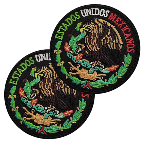 Mexikanisches Flaggen-Emblem, mexikanische Flaggen-Patch | Mexikanische Mehrzweck-bestickte Aufnäher – niedliches dekoratives Nationalemblem 2 Stück, tragbarer Aufnäher für Rucksäcke, Westen, Jacken Mexikanisches Flaggen-Emblem, mexikanische Flaggen-Patch | Mexikanische Mehrzweck-bestickte Aufnäher – niedliches dekoratives Nationalemblem 2 Stück, tragbarer Aufnäher für Rucksäcke, Westen, Jacken von Generic