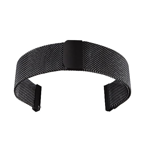 Milanese Mesh-Uhrenarmband 14MM-24MM Ersatz-Uhrenarmband Mit Magnetverschluss Smartwatch-Armband Aus Edelstahl 304 für Frauen Und Männer (Color : Black, Size : 20MM) von Generic