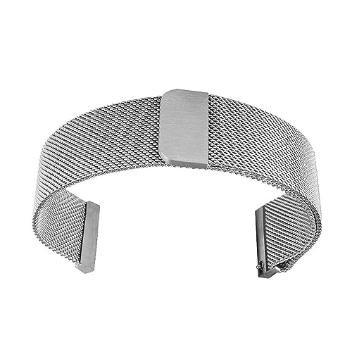 Milanese Mesh-Uhrenarmband 14MM-24MM Ersatz-Uhrenarmband Mit Magnetverschluss Smartwatch-Armband Aus Edelstahl 304 für Frauen Und Männer (Color : Silver, Size : 24MM) von Generic