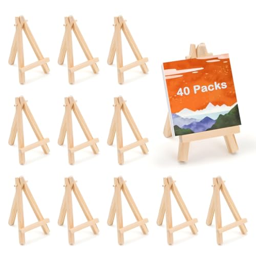 Mini-Staffeleien aus Holz, 12,7 cm, zum Präsentieren von Leinwand, Karten, Fotos und Bastelarbeiten, verstellbarer Winkel, 40-teiliges Set Mini-Staffeleien aus Holz, 12,7 cm, zum Präsentieren von Leinwand, Karten, Fotos und Bastelarbeiten, verstellbarer Winkel, 40-teiliges Set von Generic
