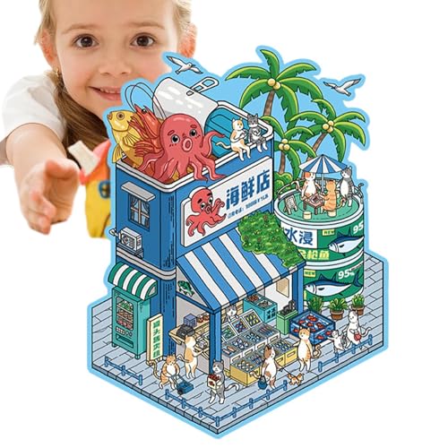 Miniatur -Szenenaufkleber, süße Szenenaufkleber | Miniatur -Szenenhaus süße Aufkleber - Adult Kids Scrapbooking Kunst machen Ihre eigene Zimmerdekoration für Tochter, Klassenkameraden von Generic