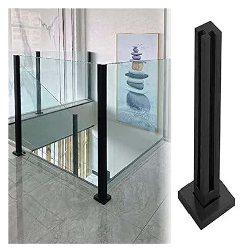 Mittlerer Pfosten, Quadratische Glaspaneel-Klemmsäule, robustes Glasgeländer-Pfostensystem, Glasgeländer-Metall-Glas-Geländerpfosten, Edelstahl-Glaspaneel-Klemme(Corner Post,65cm) von Generic