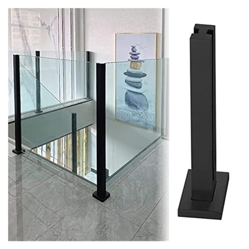 Mittlerer Pfosten, Quadratische Glaspaneel-Klemmsäule, Robustes Glasgeländer-Pfostensystem, Glasgeländer-Metall-Glas-Geländerpfosten, Edelstahl-Glaspaneel-Klemme(Mid Post,65cm) von Generic