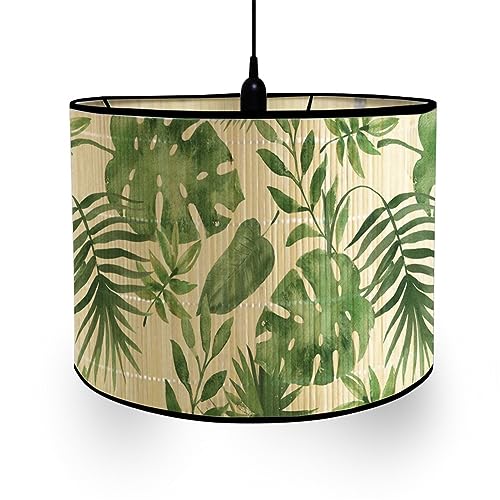 Moderne runder Lampenschirm Trommelform für Tischlampen und Stehlampen gemusterte Pendellampenschirme für Wohnzimmer Küche Schlafzimmer Flure (30 x 20 cm grüne Schildkröte) von Generic