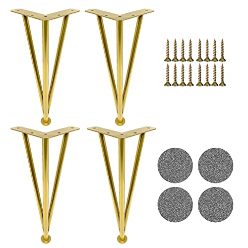 Möbelbeine-Schreibtischbeine-Sofabeine-Schrankbeine-Couchtischbeine, verstellbar, Ersatzmöbelfüße für Küche, Bad, Esszimmer und Schlafzimmer, mit Schrauben,Gold-40cm/15.7in von Generic