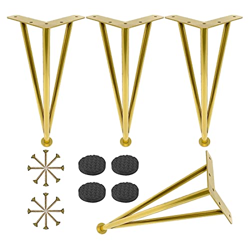 Möbelbeine verstellbar 10 cm 15 cm 20 cm 25 cm 30 cm 35 cm 40 cm 60 cm, Moderne Tischbeine aus Metall, Möbelfüße für Badezimmerküche, Möbelersatzbeine, Gold-40cm/15.7 von Generic