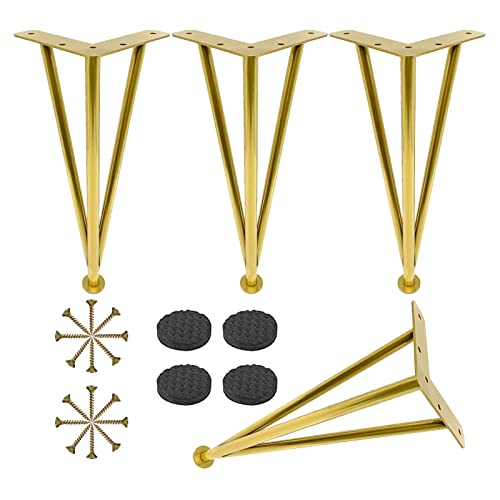 Möbelbeine verstellbar 10 cm 15 cm 20 cm 25 cm 30 cm 35 cm 40 cm 60 cm, Moderne Tischbeine aus Metall, Möbelfüße für Badezimmerküche, Möbelersatzbeine, Gold-60cm/23.6 von Generic